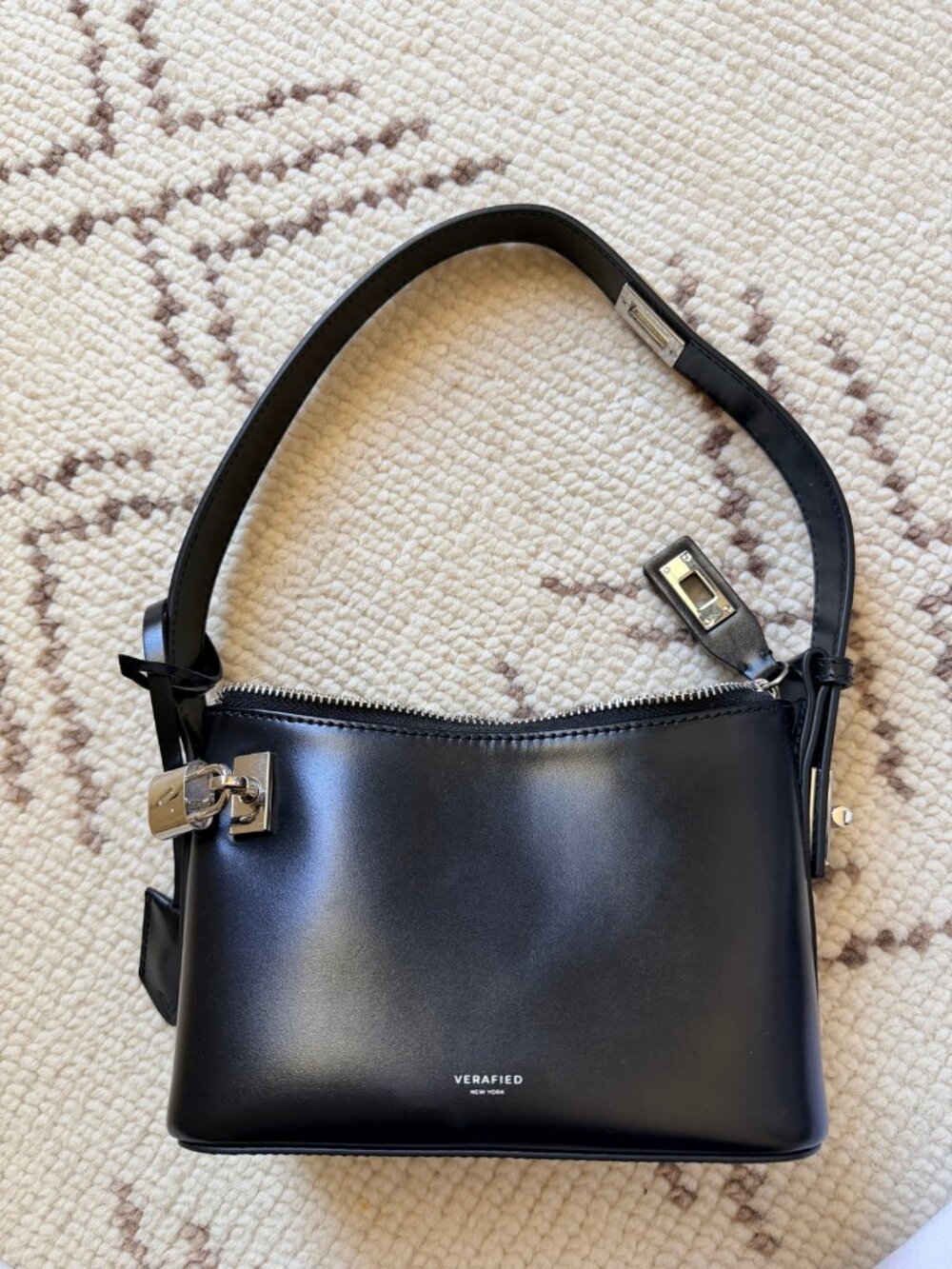 VERAFIED Black Leather Mini Shoulder Bag – Like New